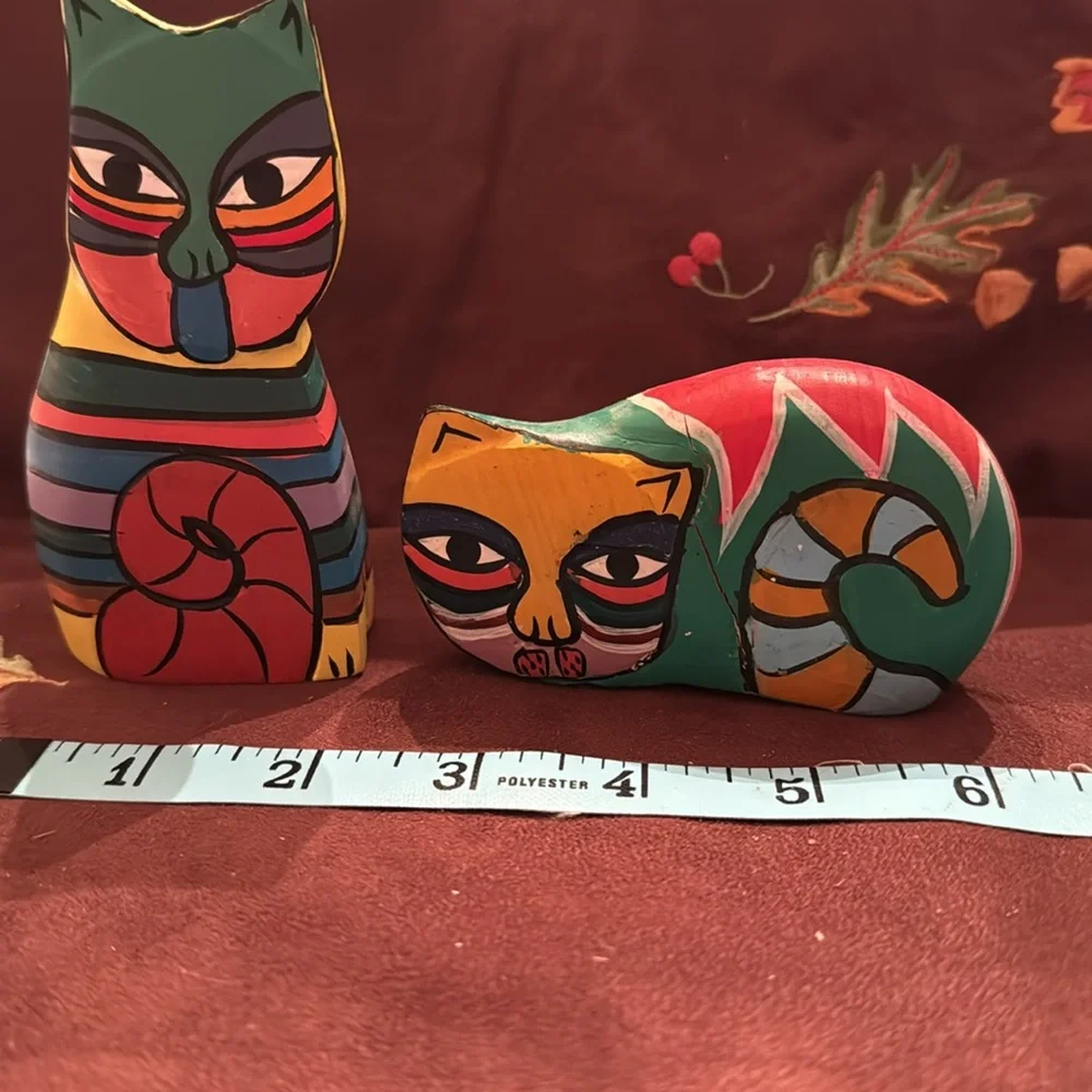 🐈‍⬛ Vintage Laurel Burch wooden cats - Picture 8 of 10